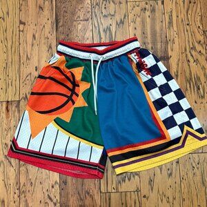 Colorful Basketball Graphic Men's Shorts